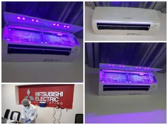 에어컨 미니 유출 카세트 정수기 고전력 UVC 램프 신선한 공기 소독 HVAC UV 살균기